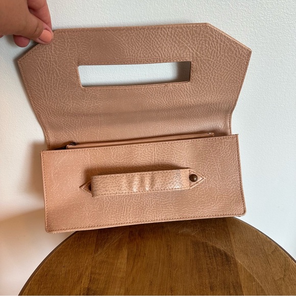 MATT & Nat Vegan Abiko Fold Over Clutch In The Colour Champagne Hand Strap Pink - Picture 8 of 16